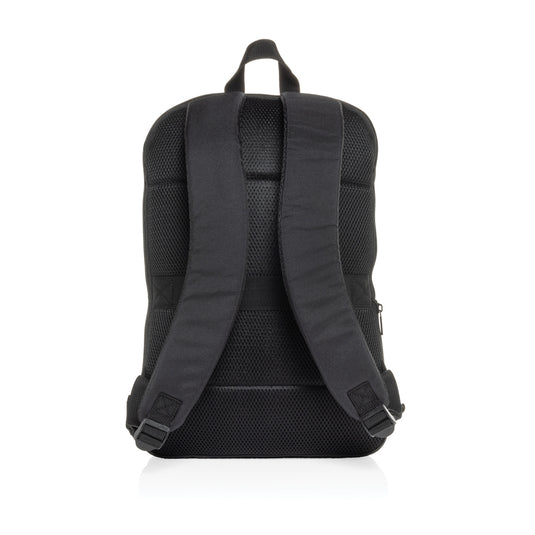 XD Collection Flex Pack Aware RPET expandable slim 15.6-inch laptop backpack with multiple compartments and padded straps.