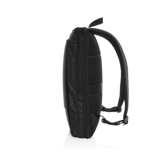 XD Collection Flex pack Aware™ RPET expandable slim 15.6-inch laptop backpack with multiple compartments and padded shoulder straps