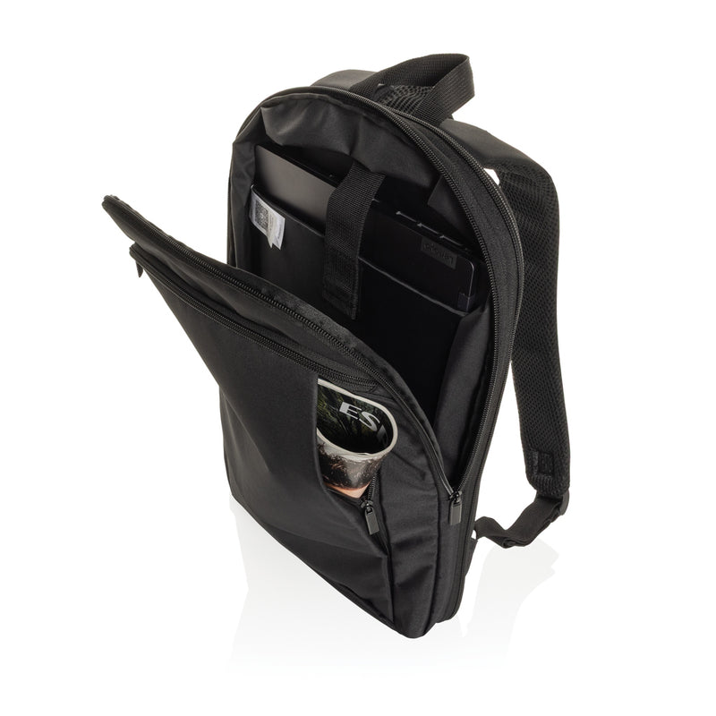 Load image into Gallery viewer, XD Collection Aware™ RPET expandable slim 15.6-inch laptop backpack with multiple compartments and padded shoulder straps.
