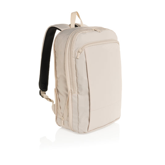 XD Collection Flex pack Aware RPET expandable slim 15.6-inch laptop backpack with multiple compartments and adjustable straps.