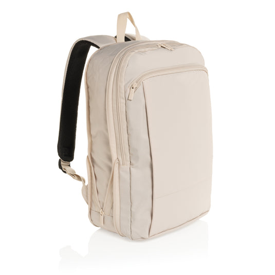XD Collection Flex pack Aware RPET expandable slim 15.6-inch laptop backpack with multiple compartments and adjustable straps.