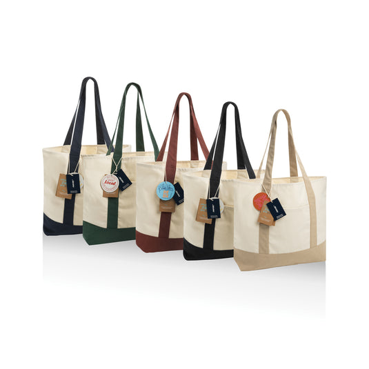 Recycled cotton tote bag from XD Xclusive's SHOP LOCAL AWARE™ collection, featuring a spacious design and eco-friendly materials.