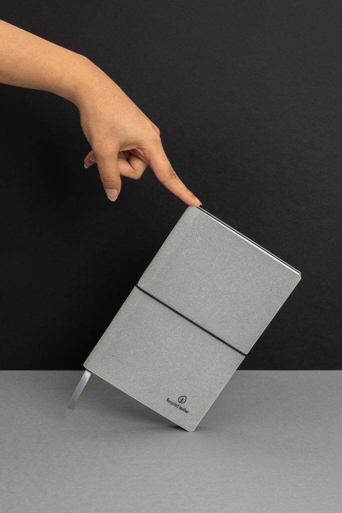 Load image into Gallery viewer, A5 GRS recycled leather notebook - Custom Wood Designs
