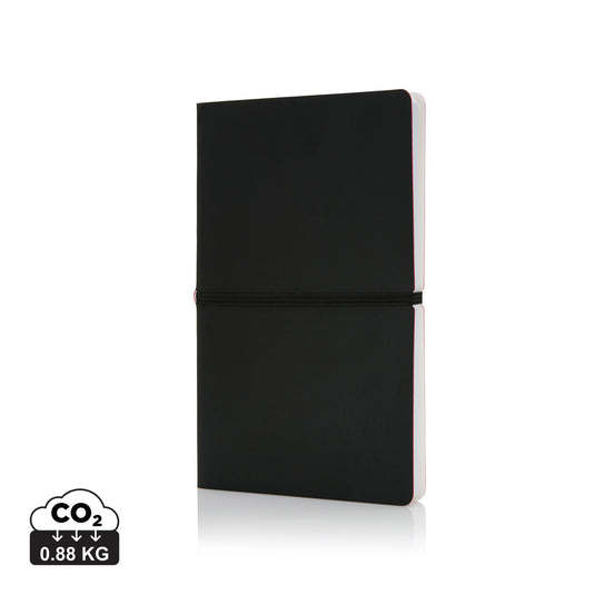 Deluxe softcover A5 notebook from XD Collection, showing the front cover with smooth black finish and subtle branding.