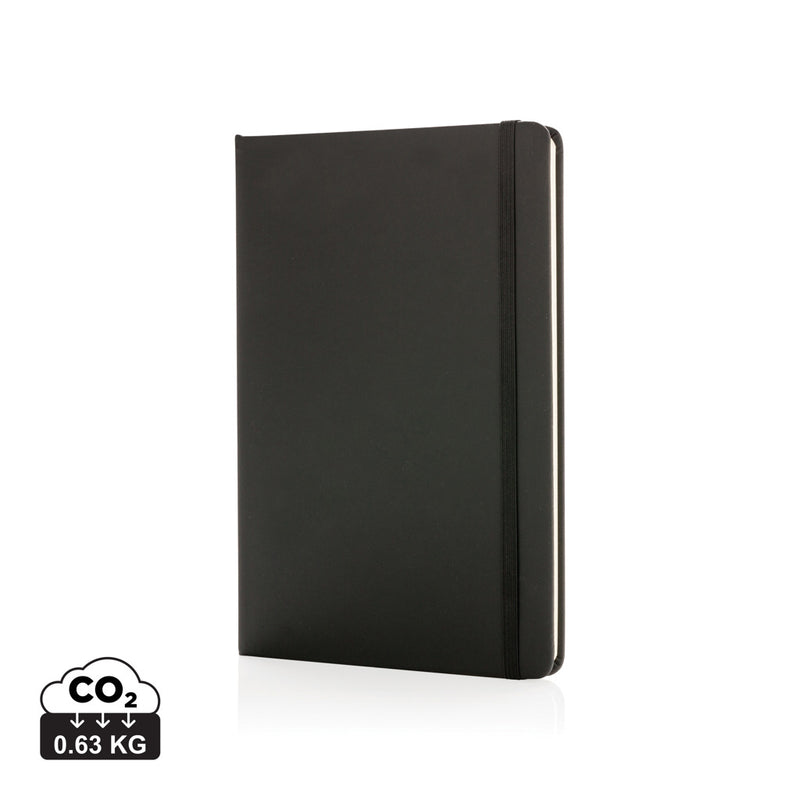 Load image into Gallery viewer, A5 hardcover PU notebook from XD Collection with a sleek black cover, showing its closed, professional design for writing and note-taking.
