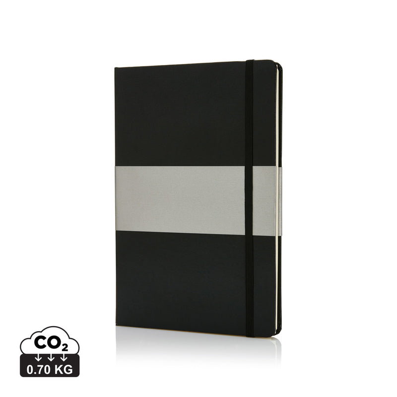 Load image into Gallery viewer, Deluxe hardcover A5 notebook from XD Collection with a sleek black cover, ideal for note-taking and journaling.
