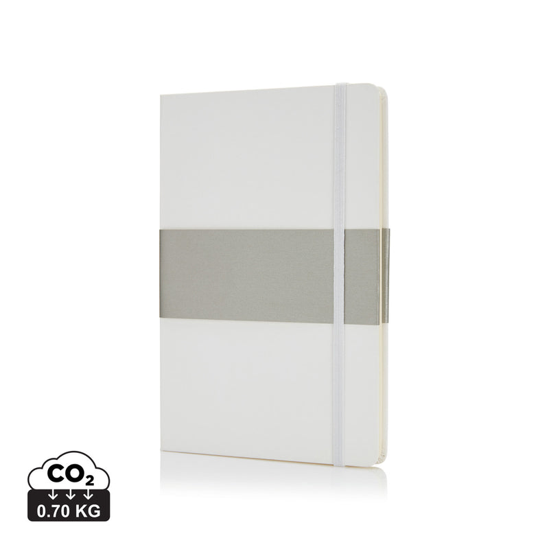 Load image into Gallery viewer, Deluxe hardcover A5 notebook from XD Collection with a sleek black cover and visible binding, ideal for note-taking and journaling.
