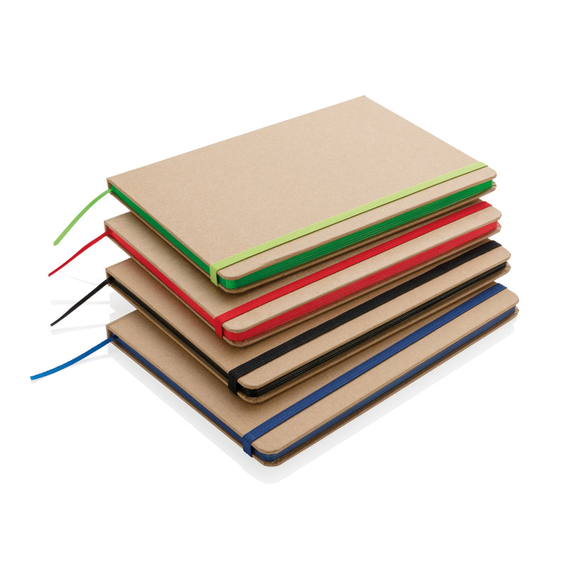 Load image into Gallery viewer, A5 kraft notebook from XD Collection with a rustic cover, open to show lined pages, ideal for journaling or note-taking.
