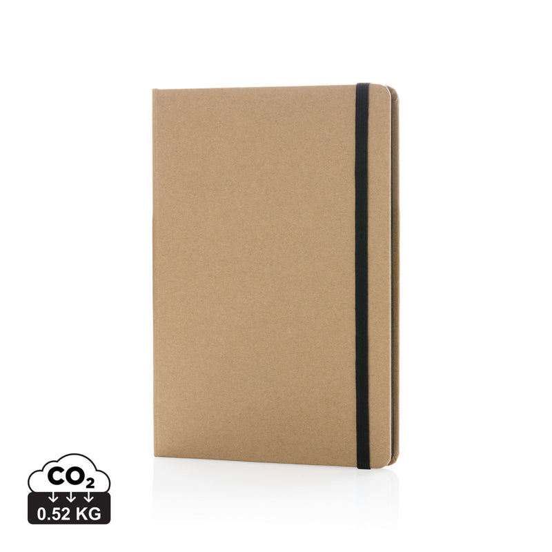 Load image into Gallery viewer, A5 kraft notebook from XD Collection with a sturdy cover, ideal for writing and note-taking in portfolios and notebooks.

