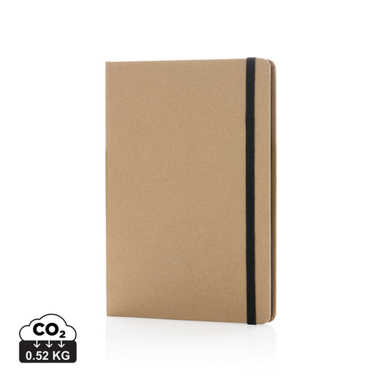 A5 kraft notebook from XD Collection with a sturdy cover, ideal for writing and note-taking in portfolios and notebooks.