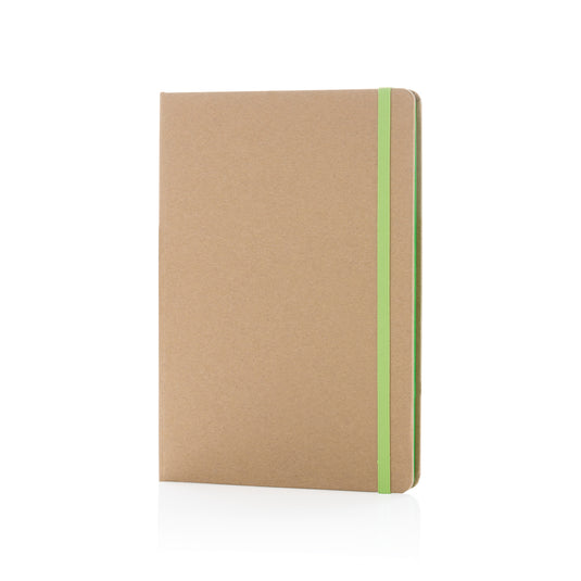 A5 kraft notebook from XD Collection with a sturdy cover, ideal for note-taking and journaling, shown with closed cover.