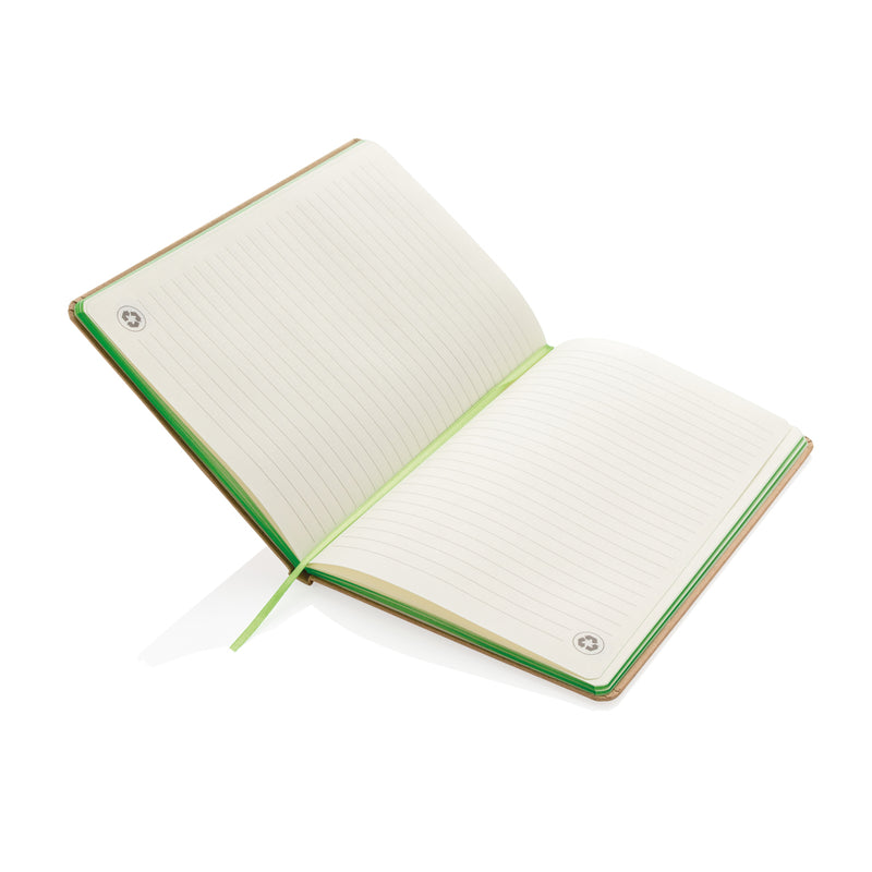 Load image into Gallery viewer, A5 kraft notebook from XD Collection with a minimalist design, featuring a sturdy kraft cover and lined pages inside.
