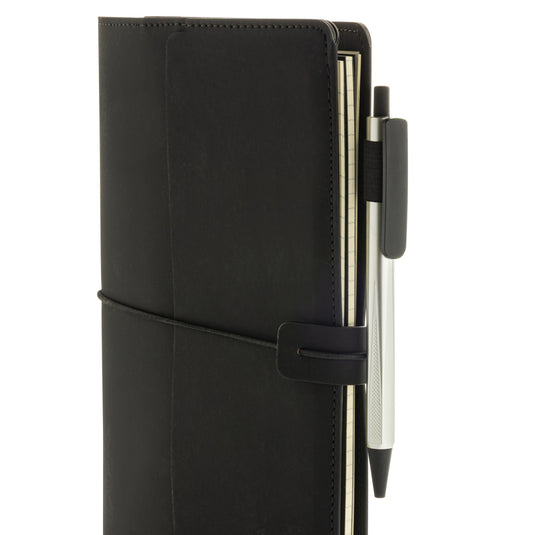 XD Collection Daily Notes Binder 3-in-1 refillable PU notebook with portfolio layout, black cover, and multiple writing sections.