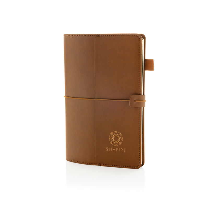 Load image into Gallery viewer, XD Collection Daily Notes Binder 3 in 1 refillable PU notebook with portfolio design and multiple sections, black color.
