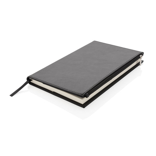Swiss Peak A5 PU notebook with zipper pocket - Custom Wood Designs