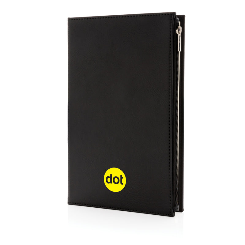 Load image into Gallery viewer, Swiss Peak A5 PU notebook with zipper pocket - Custom Wood Designs
