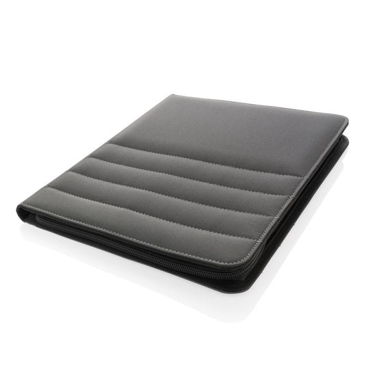 XD Xclusive Impact AWARE™ RPET A4 portfolio with zipper, featuring a sleek design and secure closure for professional organization.