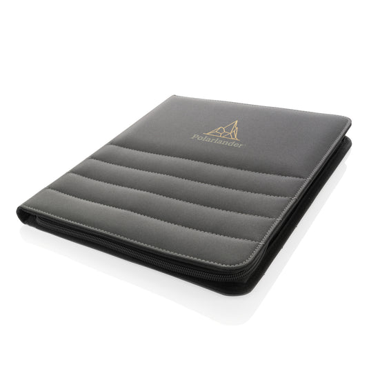 Impact AWARE™ RPET A4 portfolio with zipper by XD Xclusive, featuring a sleek design and durable zipper closure.