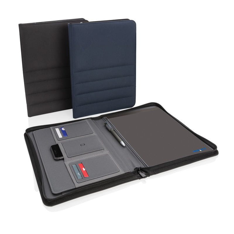 Load image into Gallery viewer, Impact AWARE™ RPET A4 portfolio with zipper from XD Xclusive, featuring a sleek design and secure zipper closure for documents.
