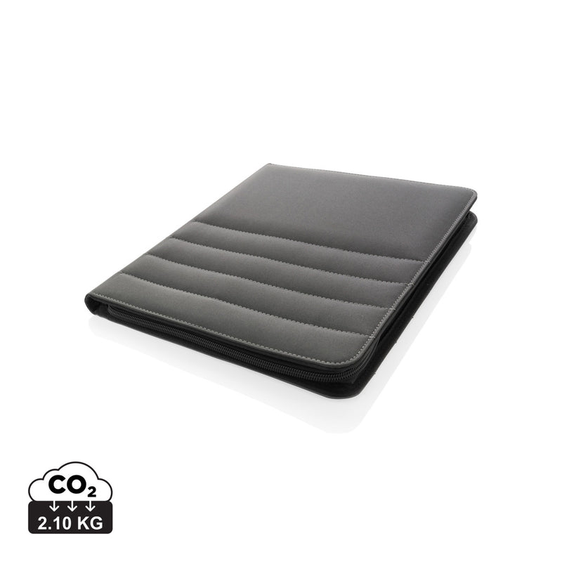 Load image into Gallery viewer, XD Xclusive Impact AWARE™ RPET A4 portfolio with zipper, showcasing a sleek, eco-friendly business portfolio with zipper closure.
