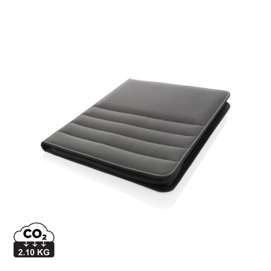 XD Xclusive Impact AWARE™ RPET A4 portfolio with zipper, showcasing a sleek, eco-friendly business portfolio with zipper closure.