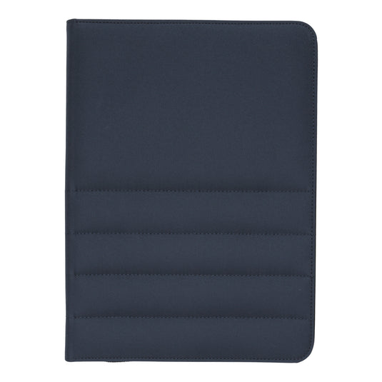 Blue Impact AWARE™ RPET A4 portfolio with zipper by XD Xclusive, featuring a sleek design and secure zip closure.
