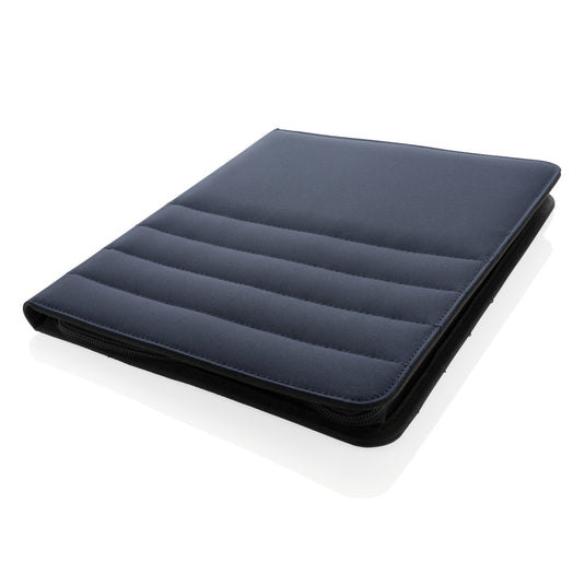 Impact AWARE™ RPET A4 portfolio with zipper by XD Xclusive, featuring a durable, eco-friendly cover and secure zipper closure.