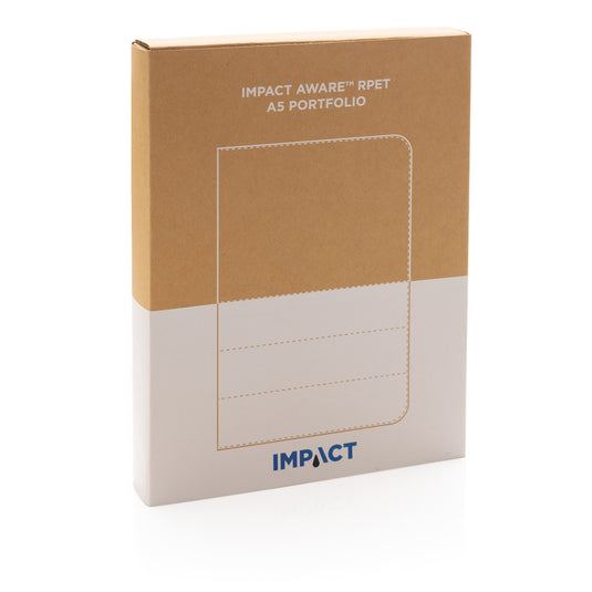 Blue Impact AWARE™ RPET A5 notebook by XD Xclusive with lined pages and eco-friendly cover, suitable for note-taking and journaling.