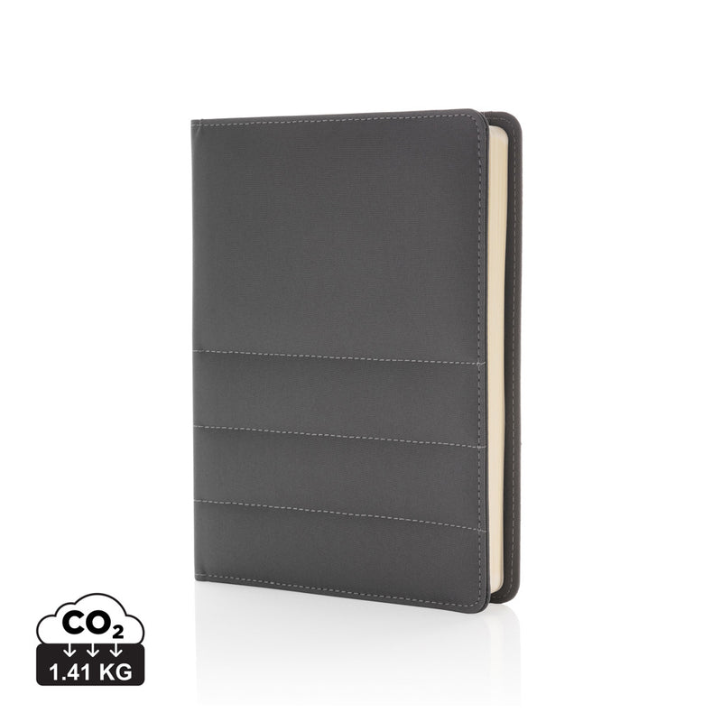 Load image into Gallery viewer, Impact AWARE™ RPET A5 notebook by XD Xclusive featuring a durable, eco-friendly design with a sleek cover and lined pages.

