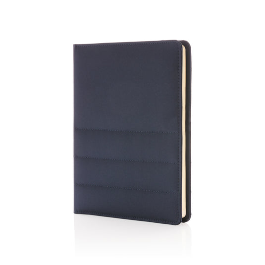 Impact AWARE™ RPET A5 notebook by XD Xclusive, eco-friendly recycled PET cover and lined pages, portable writing journal.