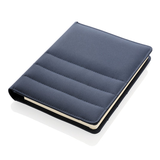 Impact AWARE™ RPET A5 notebook by XD Xclusive with eco-friendly recycled material and durable hardcover, ideal for note-taking.