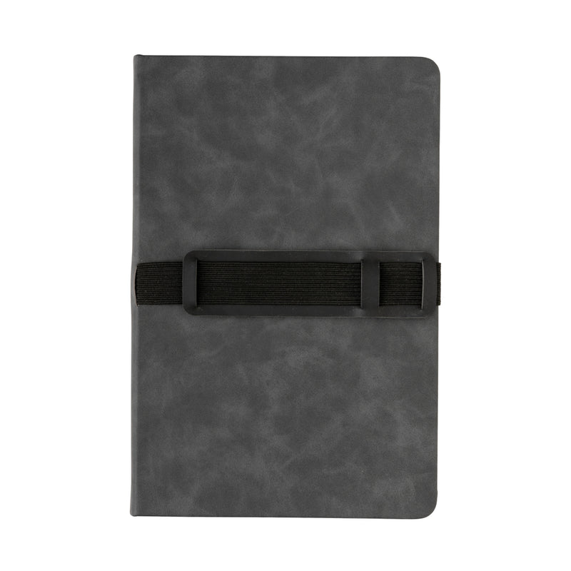 Load image into Gallery viewer, Deluxe hardcover PU notebook A5 with phone and pen holder - Custom Wood Designs
