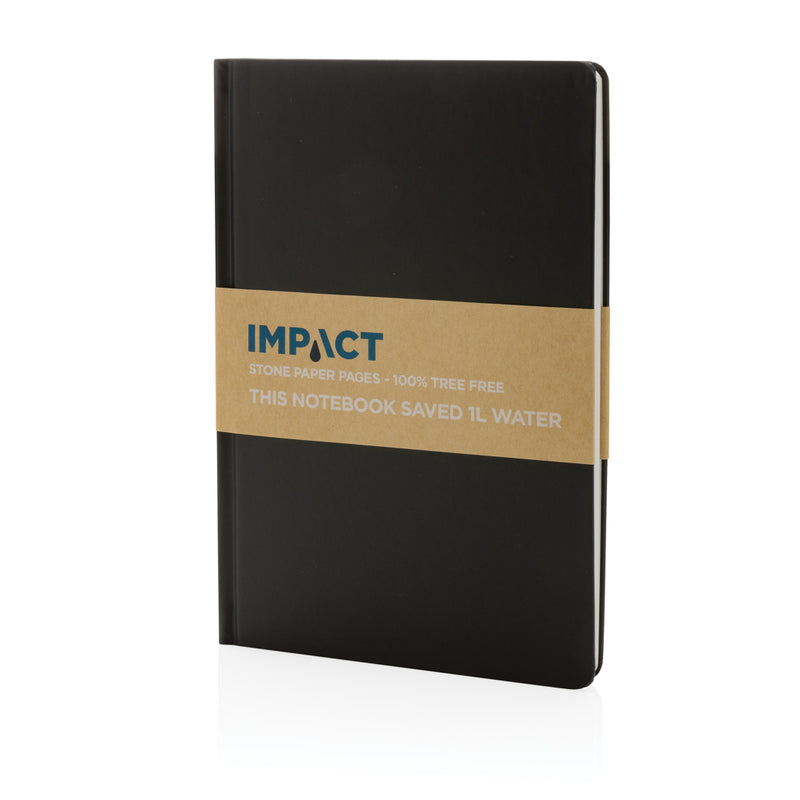 Load image into Gallery viewer, A5 Impact Stone Paper Hardcover Notebook from XD Collection with black cover and elastic closure, designed for writing and note-taking.
