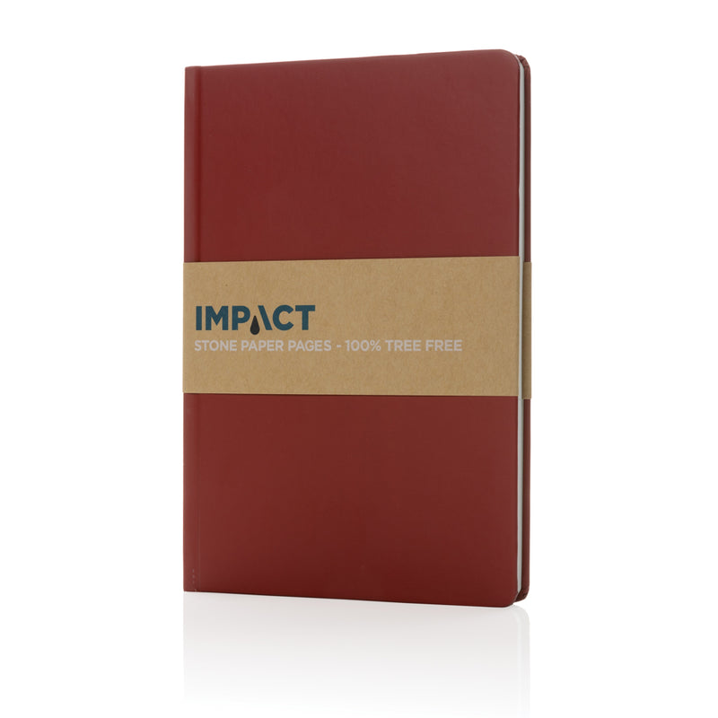 Load image into Gallery viewer, A5 Impact stone paper hardcover notebook from XD Collection with a sleek black cover and visible binding, suitable for note-taking and journaling.
