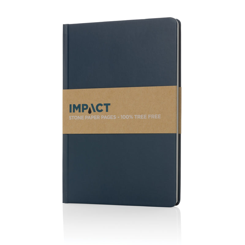 Load image into Gallery viewer, A5 Impact stone paper hardcover notebook from XD Collection with a sleek black cover and visible spine for writing and note-taking.
