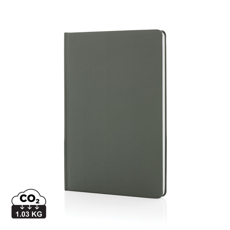 Load image into Gallery viewer, A5 Impact stone paper hardcover notebook from XD Collection with black cover and blank pages, ideal for note-taking and journaling.
