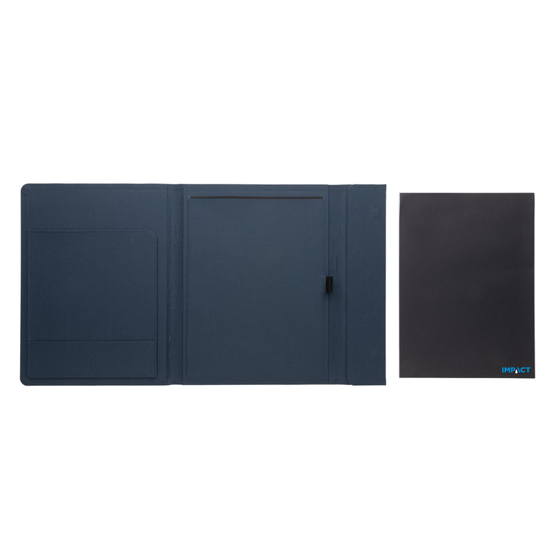 Load image into Gallery viewer, Impact Aware™ A4 portfolio by XD Xclusive with magnetic closure, showing sleek black exterior and organized interior pages.
