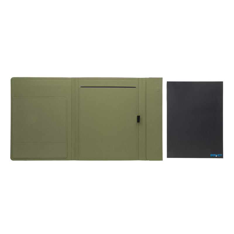 Load image into Gallery viewer, Impact Aware™ A4 portfolio by XD Xclusive with magnetic closure, featuring a sleek black design and multiple document compartments.
