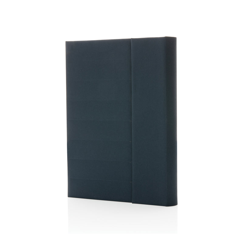 Load image into Gallery viewer, Impact Aware™ A5 notebook by XD Xclusive with magnetic closure, featuring a sleek black cover and compact size for easy writing.
