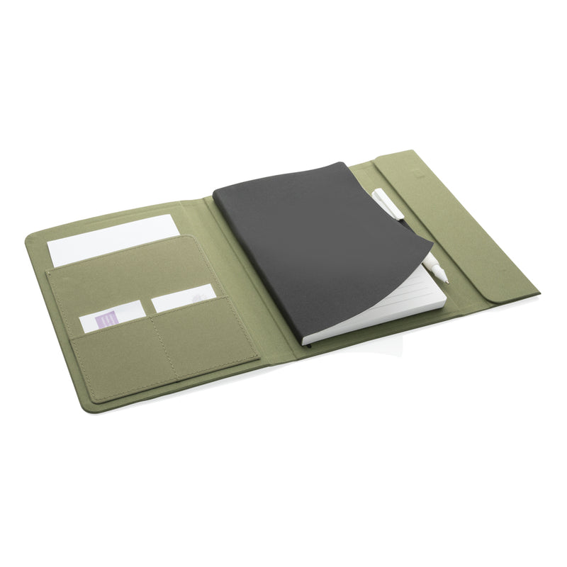 Load image into Gallery viewer, Impact Aware™ A5 notebook with magnetic closure from XD Xclusive, featuring a sleek cover and compact design for note-taking.
