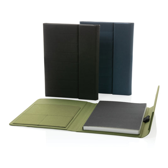 Impact Aware™ A5 notebook with magnetic closure by XD Xclusive, featuring a sleek cover and compact design for note-taking.
