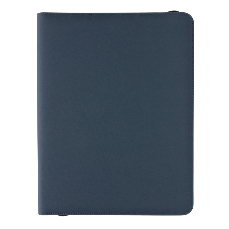 Load image into Gallery viewer, Impact Aware™ deluxe 300D tech portfolio with zipper by XD Collection, featuring multiple compartments and sleek black design.
