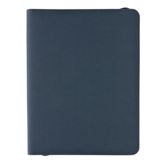 Impact Aware™ deluxe 300D tech portfolio with zipper by XD Collection, featuring multiple compartments and sleek black design.