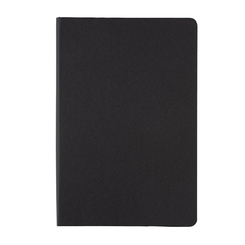 Load image into Gallery viewer, A5 hardcover notebook from XD Collection with a sleek black cover and stitched binding, designed for writing and note-taking.
