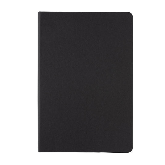 A5 hardcover notebook from XD Collection with a sleek black cover and stitched binding, designed for writing and note-taking.