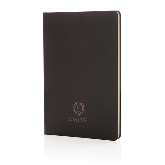 A5 hardcover notebook from XD Collection with a sleek, black cover and lined pages for writing and note-taking.