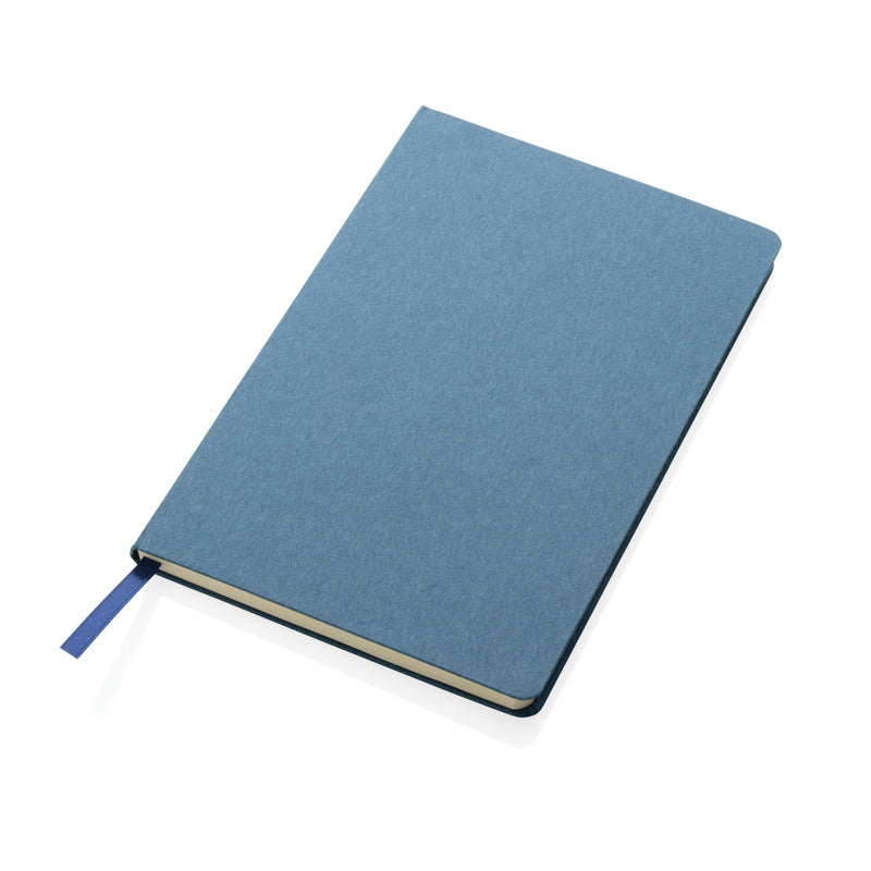 Load image into Gallery viewer, A5 hardcover notebook from XD Collection with a sleek black cover, open to show lined pages inside.
