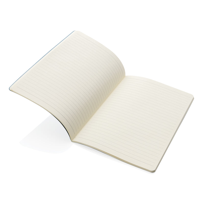 Load image into Gallery viewer, A5 standard softcover notebook from XD Collection with a sleek black cover and blank pages, ideal for writing and note-taking.

