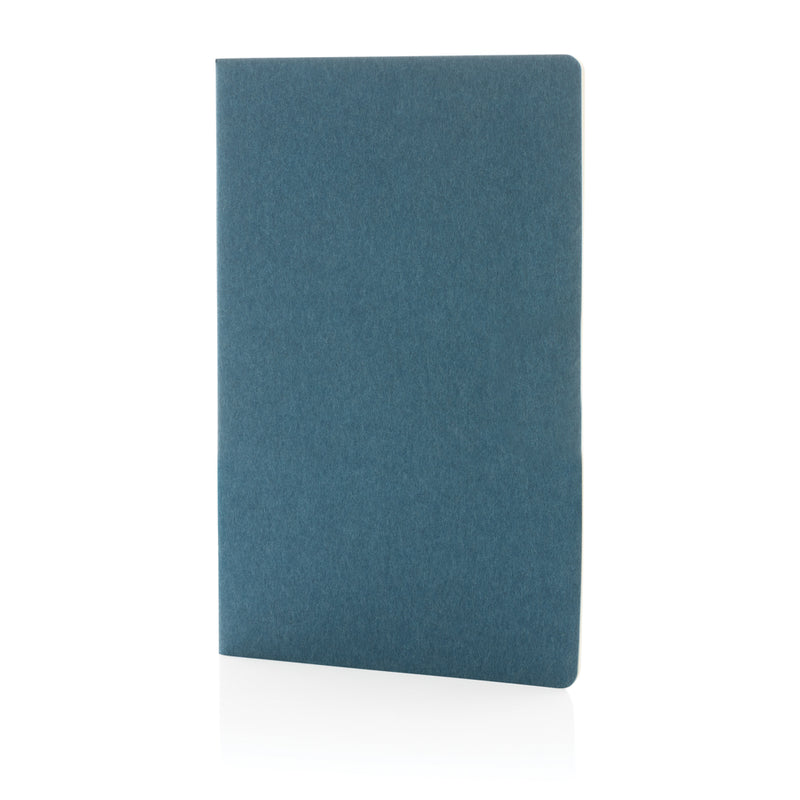 Load image into Gallery viewer, A5 softcover notebook from XD Collection featuring a sleek design, open to pages with lined paper for writing or note-taking.
