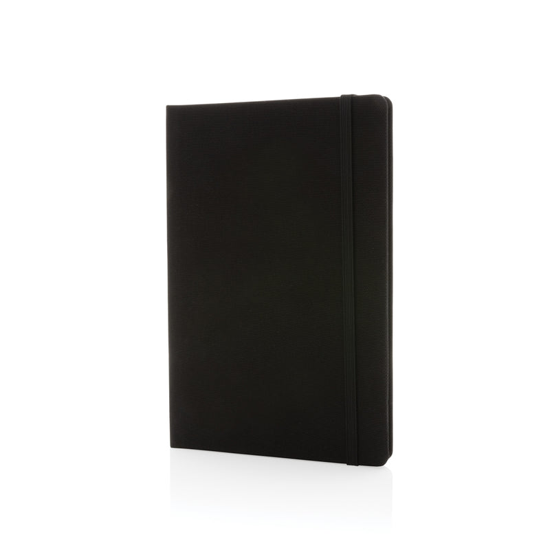Load image into Gallery viewer, Gray GRS certified RPET A5 notebook by XD Collection, featuring a durable eco-friendly cover and lined pages.
